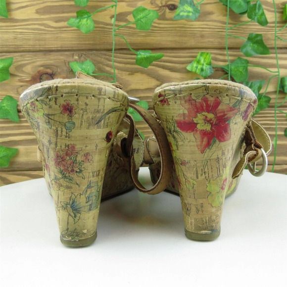 Born Concept Women Gladiator Shoes Brown Leather Buckle Size 10 Medium (B, M) - Picture 4 of 6